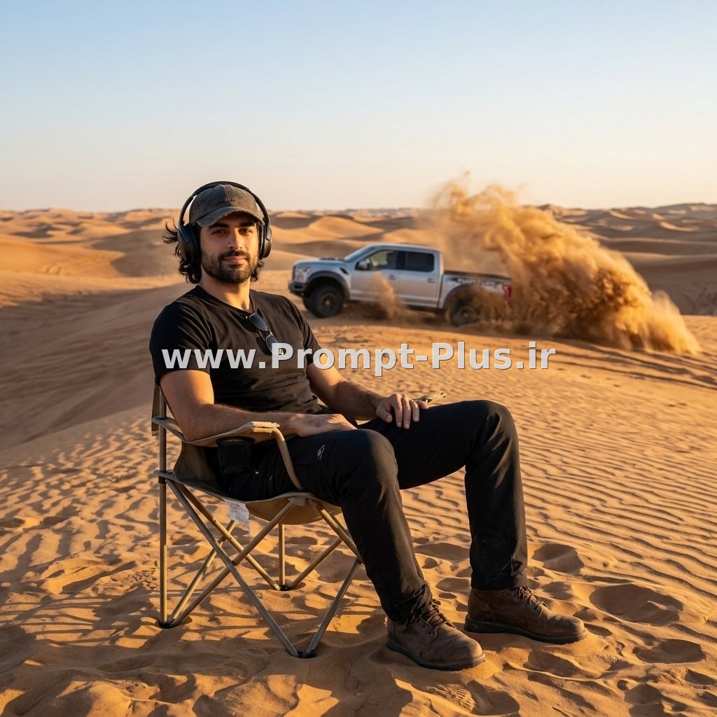 عکس ماجراجویانه در کویر با ماشین فورد